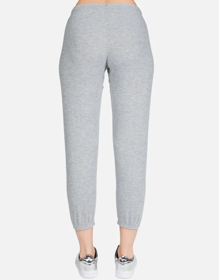 Women039s Alana World Love Heather Grey Lauren Moshi Crop Sweatpants