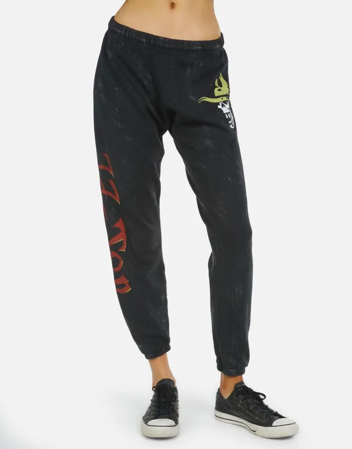 Women039s Alana ZZ Top Onyx Lauren Moshi Crop Sweatpants