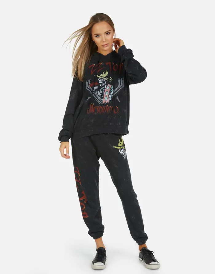 Women039s Alana ZZ Top Onyx Lauren Moshi Crop Sweatpants