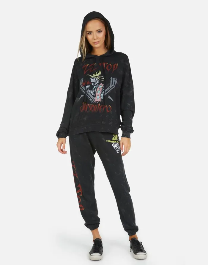 Women039s Alana ZZ Top Onyx Lauren Moshi Crop Sweatpants