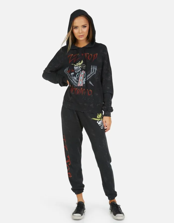 Women039s Alana ZZ Top Onyx Lauren Moshi Crop Sweatpants