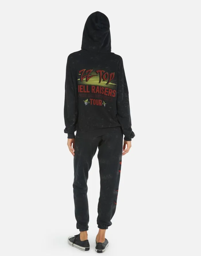 Women039s Alana ZZ Top Onyx Lauren Moshi Crop Sweatpants