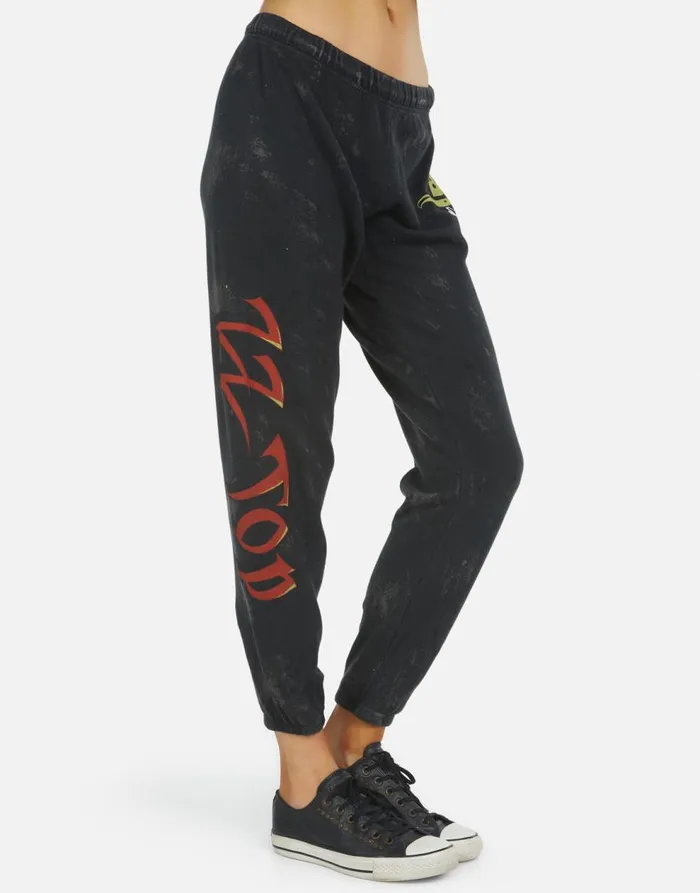 Women039s Alana ZZ Top Onyx Lauren Moshi Crop Sweatpants