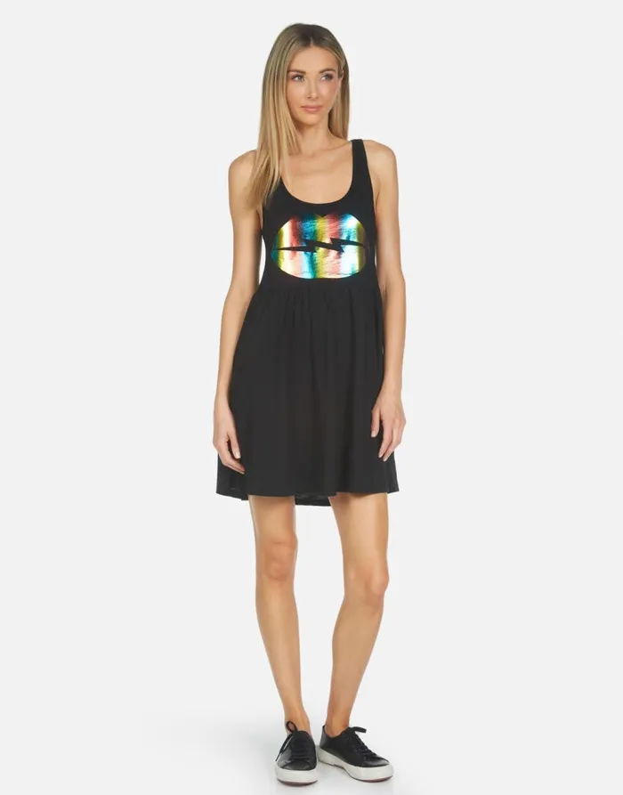 Women039s Alina Rainbow Lightning Lip Black Lauren Moshi Dresses