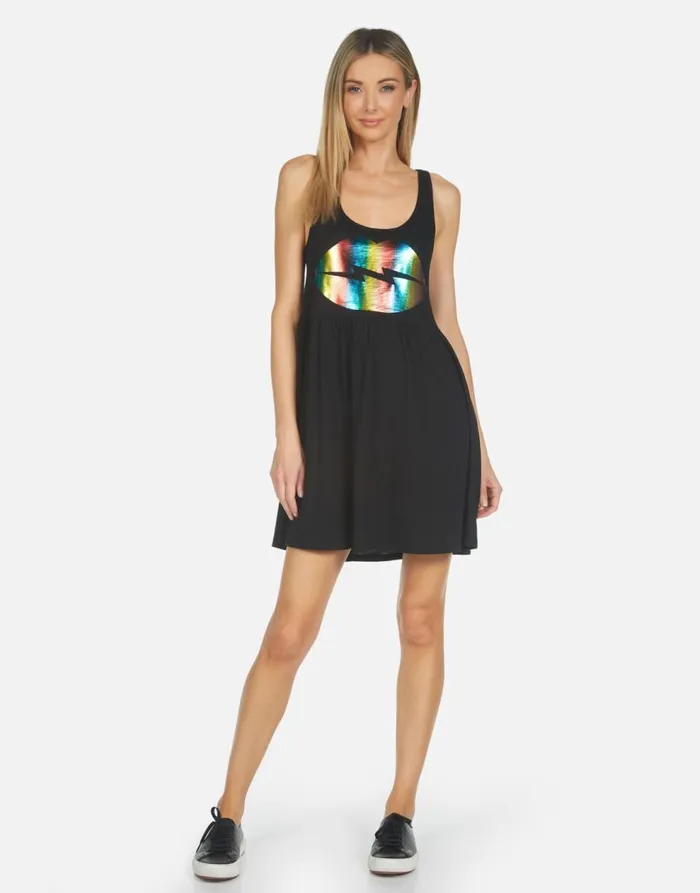 Women039s Alina Rainbow Lightning Lip Black Lauren Moshi Dresses