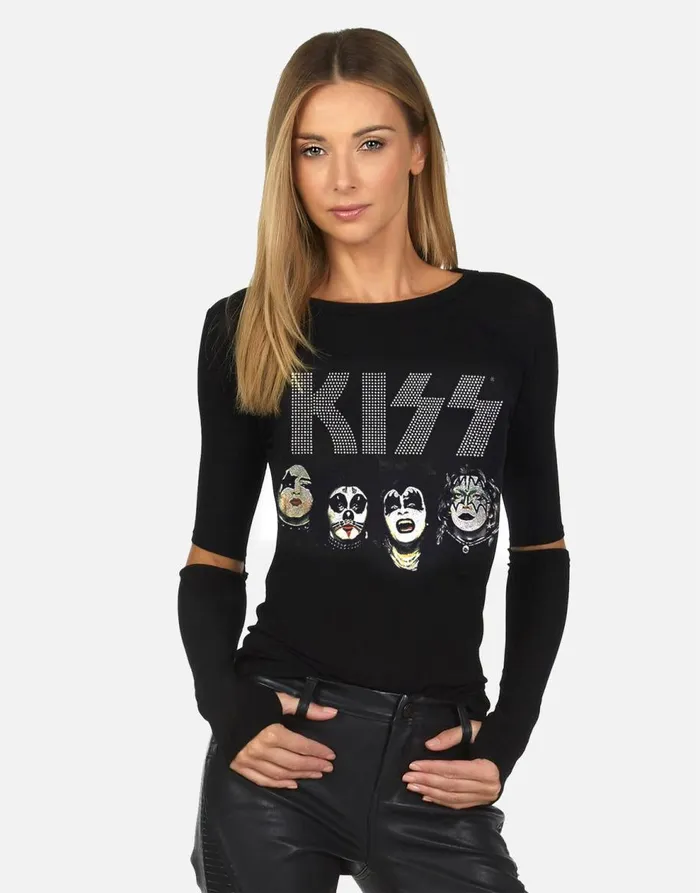Women039s Amora X Kiss Black Lauren Moshi Long Sleeve