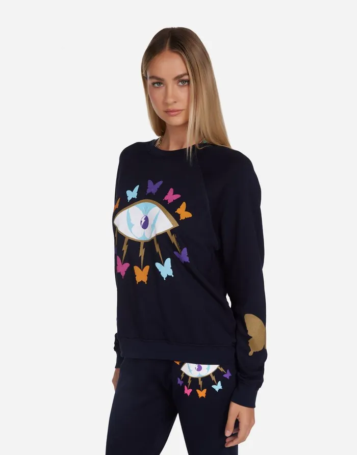 Women039s Anela Butterfly Eye Navy Lauren Moshi Long Sleeve