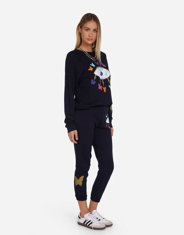 Women039s Anela Butterfly Eye Navy Lauren Moshi Long Sleeve