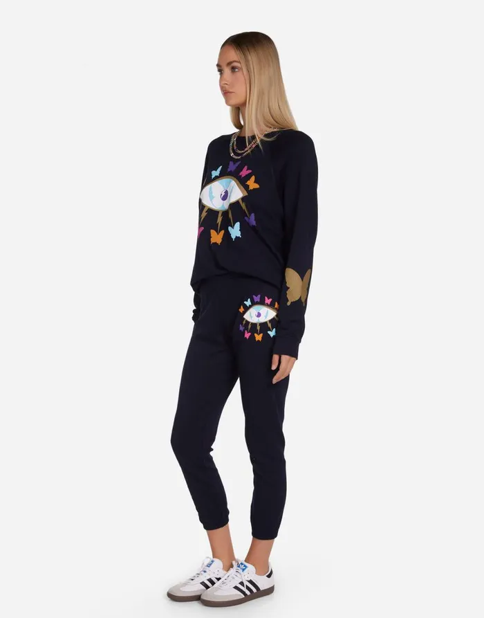 Women039s Anela Butterfly Eye Navy Lauren Moshi Long Sleeve