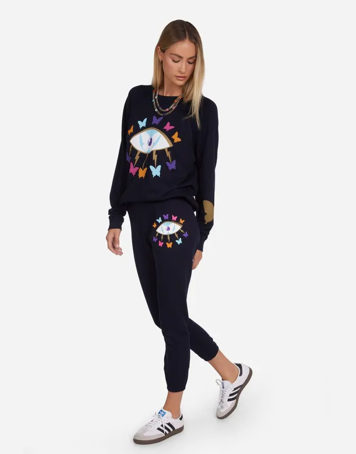 Women039s Anela Butterfly Eye Navy Lauren Moshi Long Sleeve