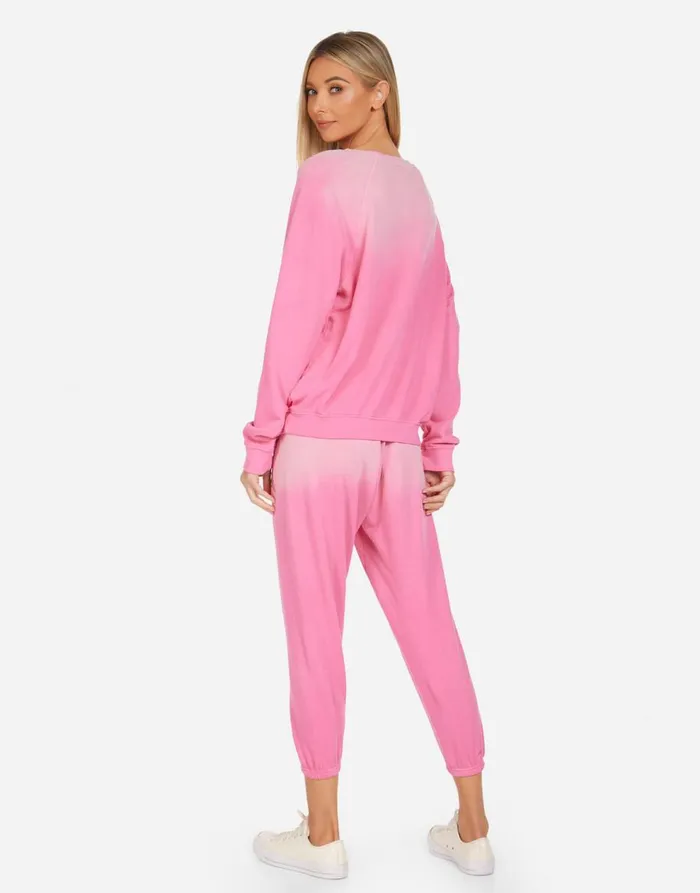 Women039s Anela Rainbow Lightning Star Bright Pink Ombre Lauren Moshi Long Sleeve