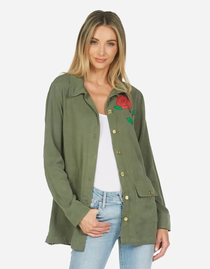 Women039s Ashanti Chain Roses Military Lauren Moshi Jackets