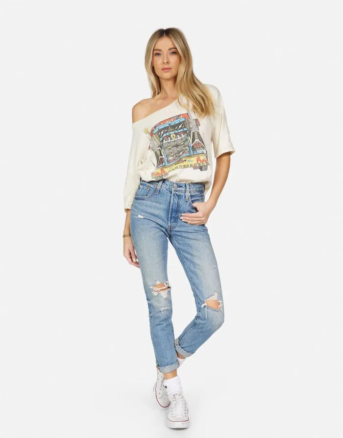 Women039s Barbie Rock Truck Ivory Lauren Moshi Short Sleeve