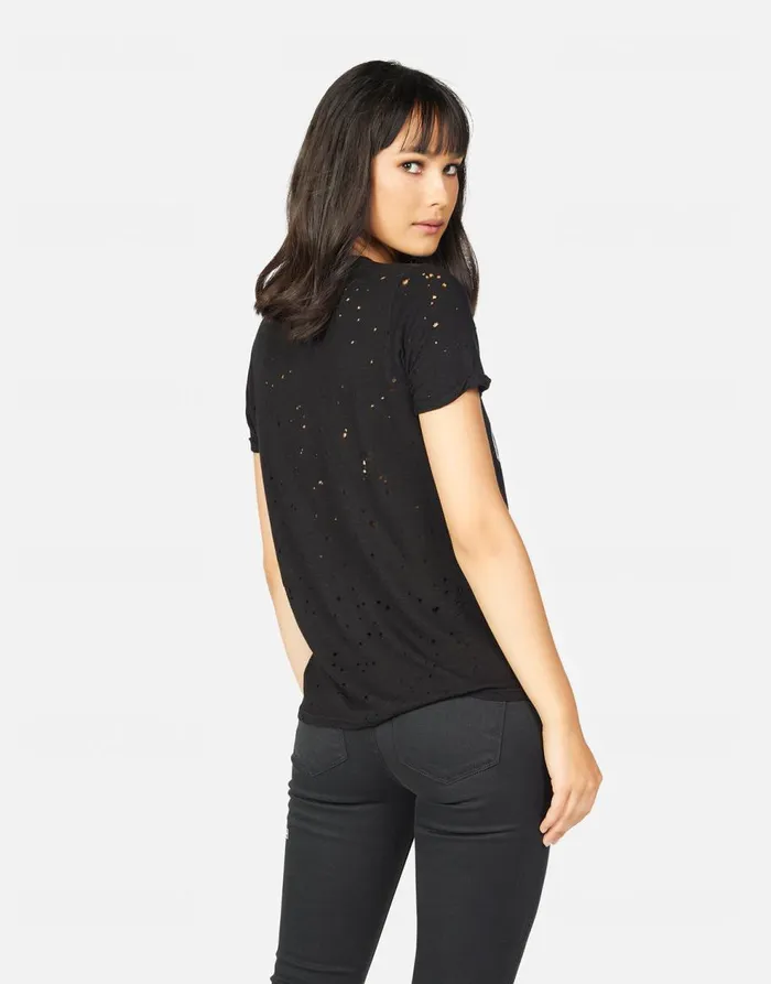 Women039s Bess Tiger Def Leppard Black Lauren Moshi Short Sleeve