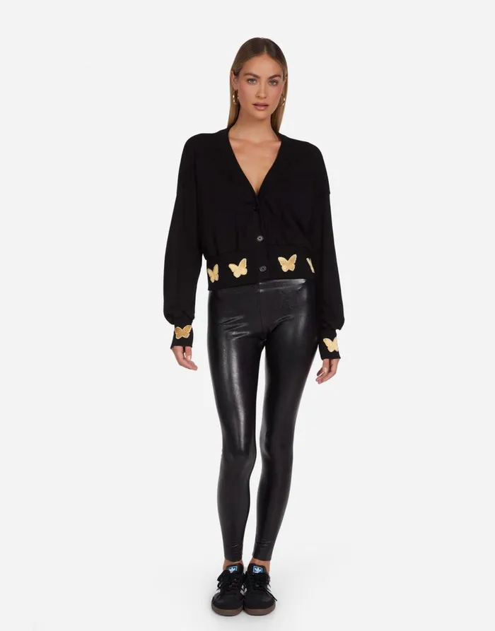 Women039s Camas Gold Butterfly Patches Black Lauren Moshi Sweaters and Knits