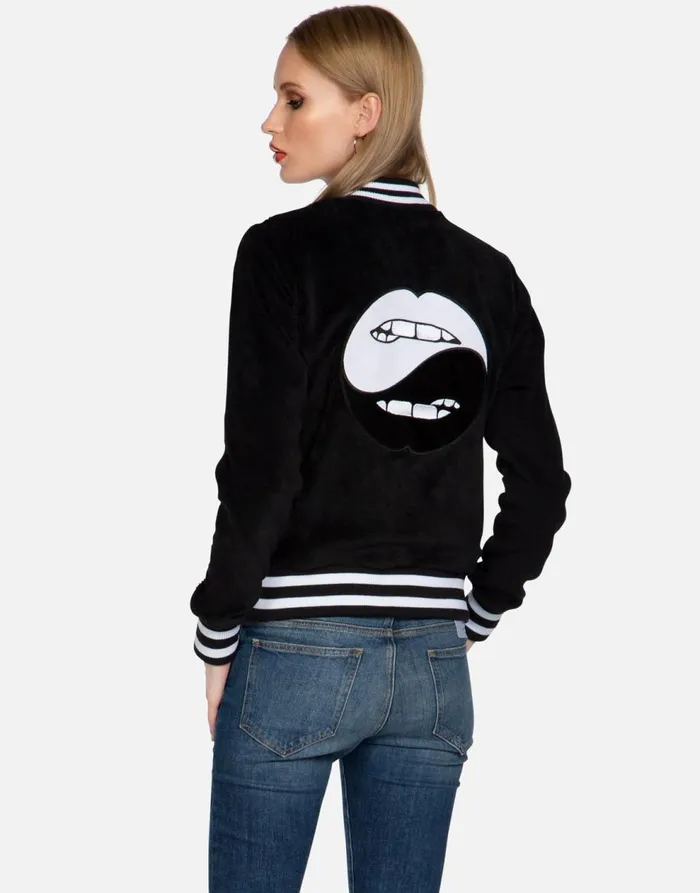 Women039s Cambria Biting Lip Yin Yang Black Lauren Moshi Jackets