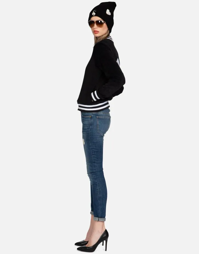 Women039s Cambria Biting Lip Yin Yang Black Lauren Moshi Jackets