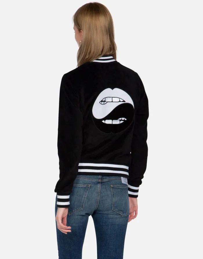 Women039s Cambria Biting Lip Yin Yang Black Lauren Moshi Jackets