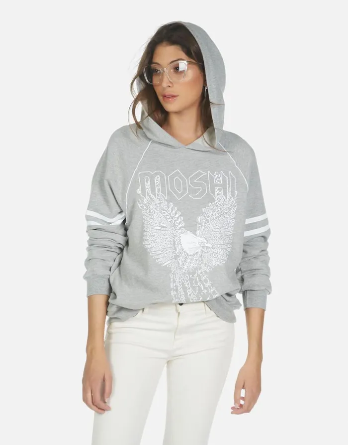 Women039s Davina Moshi Eagle Heather Grey Lauren Moshi Hoodies