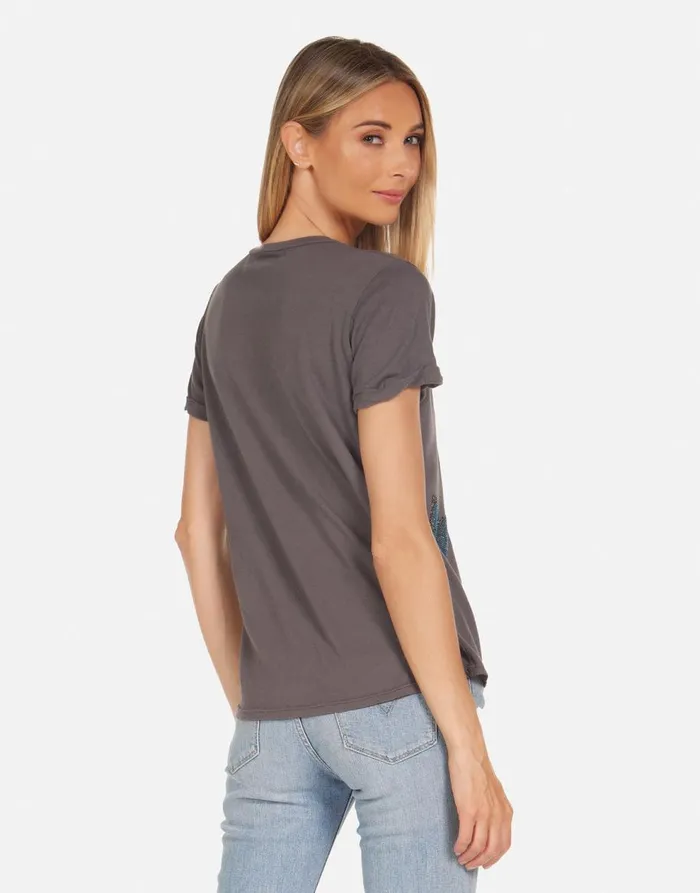 Women039s Edda Crystal Love Butterfly Light Onyx Lauren Moshi Short Sleeve