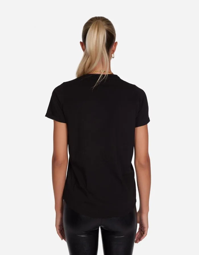 Women039s Edda Crystal Rainbow Evil Eye Black Lauren Moshi Short Sleeve