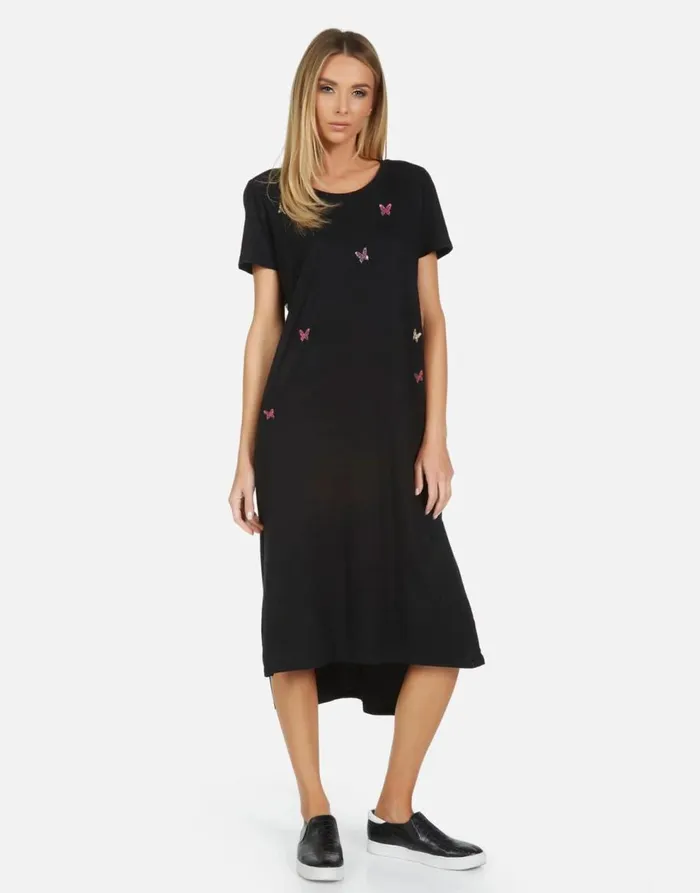 Women039s Genesis X Crystal Butterflies Black Lauren Moshi Dresses