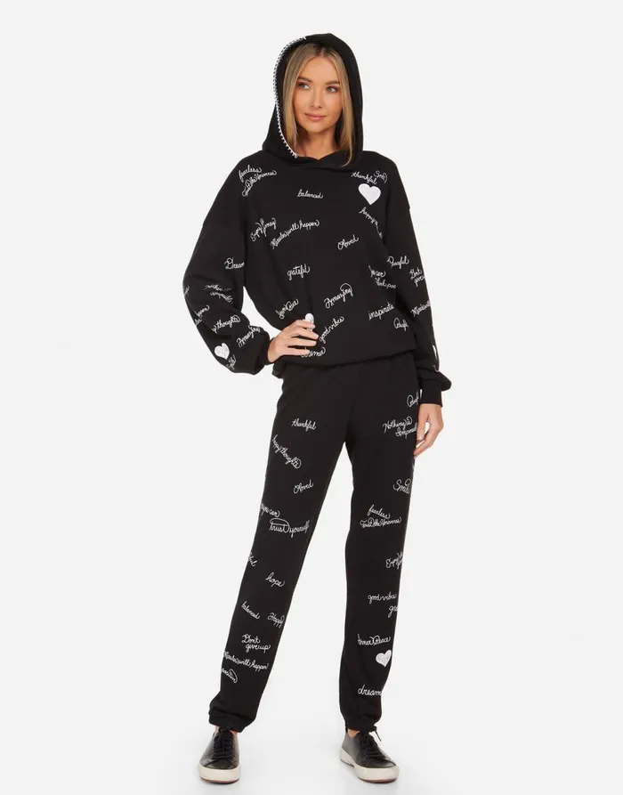 Women039s Harmony Happy Thoughts Black Lauren Moshi Hoodies