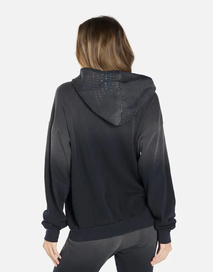 Women039s Harmony Wild Wolf Jet Black Ombre Lauren Moshi Hoodies