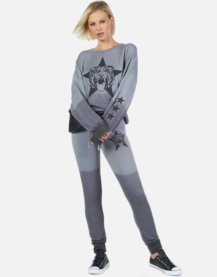 Women039s Jess Star Tiger Shadow Ombre Lauren Moshi Long Sweatpants