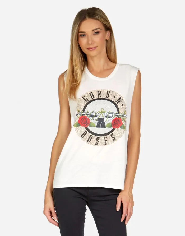 Women039s Kel Guns N039 Roses Milk Lauren Moshi Tanks