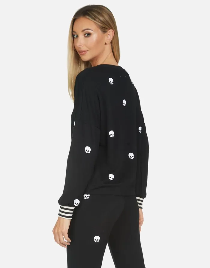 Women039s Kiara Mini Skulls Black Lauren Moshi Long Sleeve