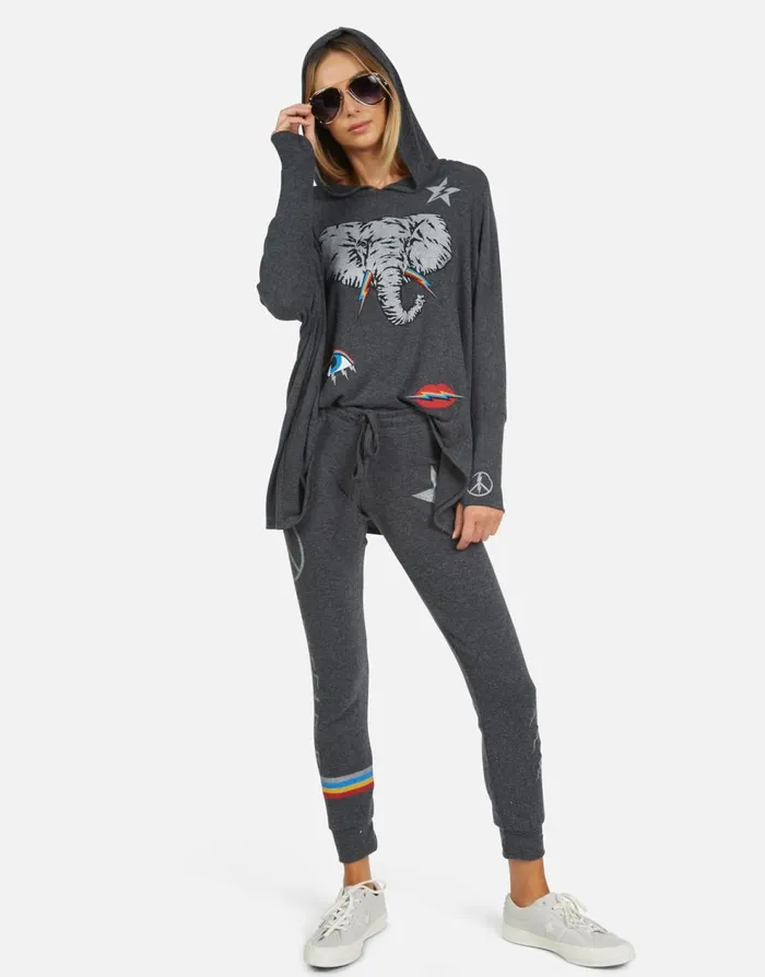 Women039s Kizzy Electric Elephant Elements Heather Black Lauren Moshi Long Sweatpants