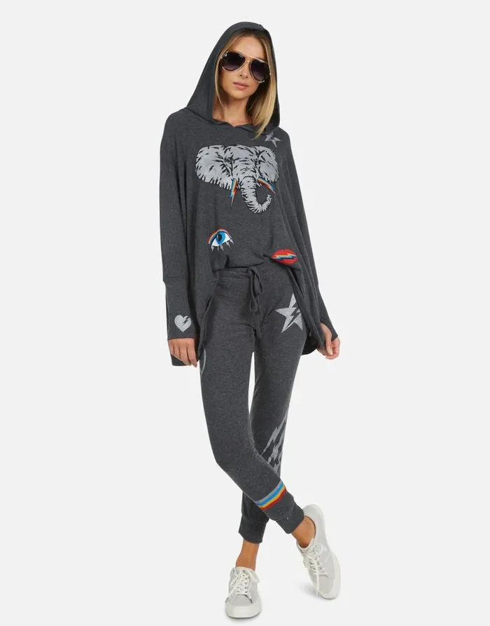 Women039s Kizzy Electric Elephant Elements Heather Black Lauren Moshi Long Sweatpants
