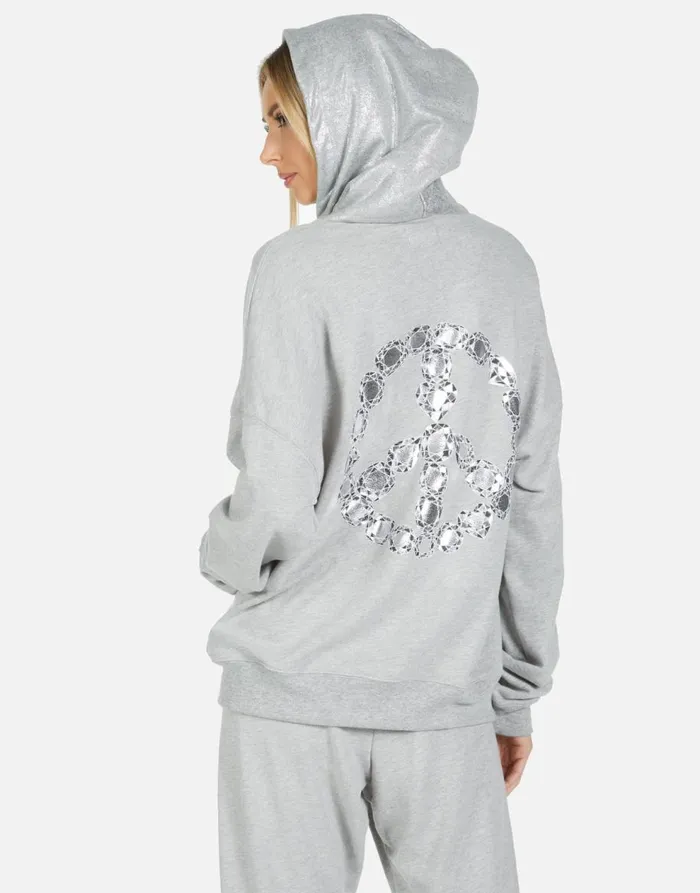 Women039s Koa Diamond Peace Heather Grey Lauren Moshi Hoodies