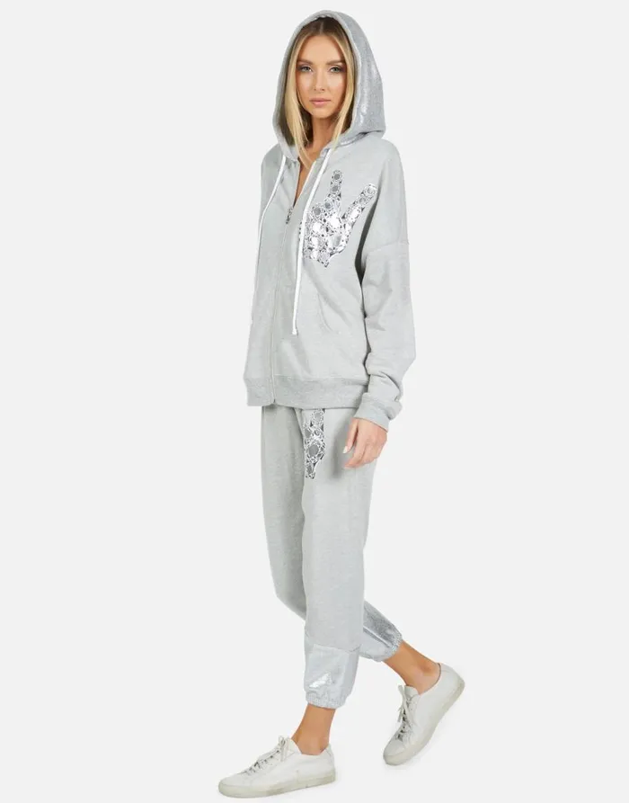Women039s Koa Diamond Peace Heather Grey Lauren Moshi Hoodies