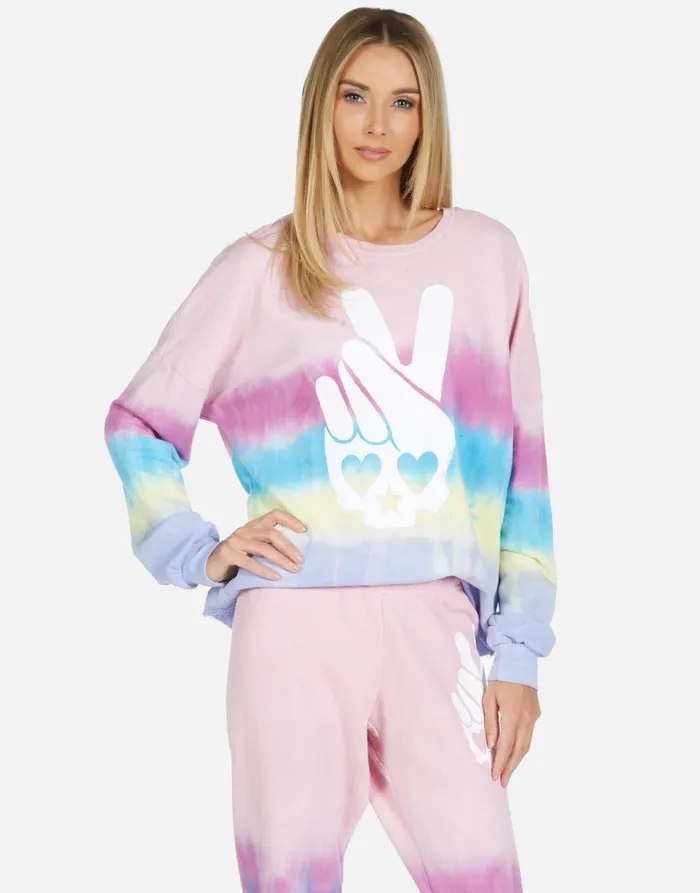 Women039s Lee Skull Peace Hand Ocean Sunrise Lauren Moshi Long Sleeve