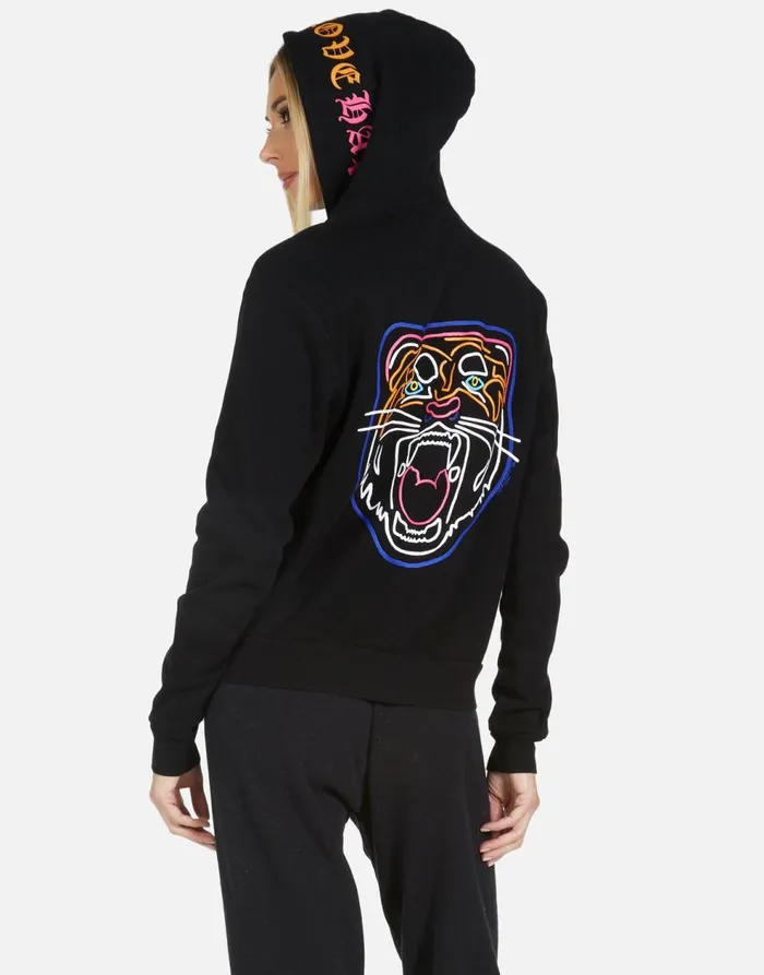 Women039s Lennox Neon Line Tiger Black Lauren Moshi Hoodies