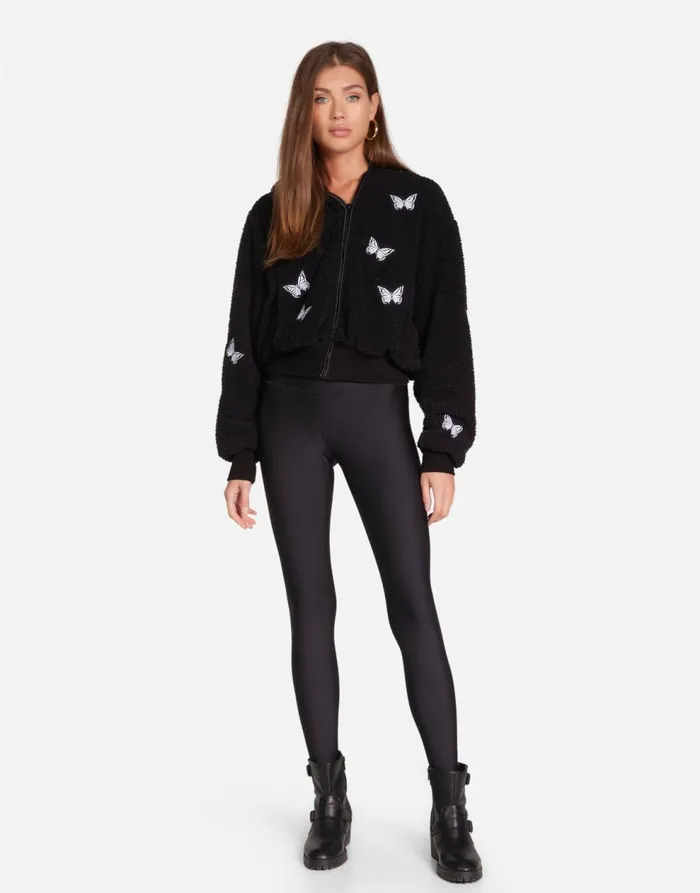 Women039s Lumi Optimist Butterflies Black Lauren Moshi Jackets