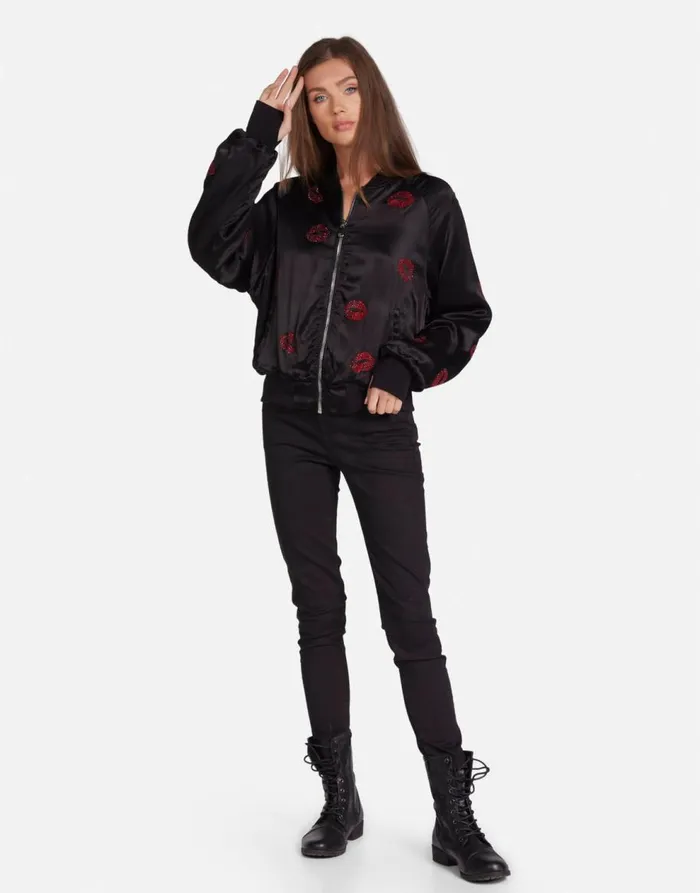 Women039s McKay Crystal Kisses Black Lauren Moshi Jackets