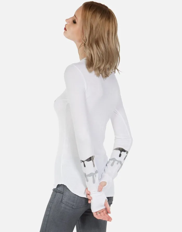 Women039s McKinley Dripping Star White Lauren Moshi Long Sleeve