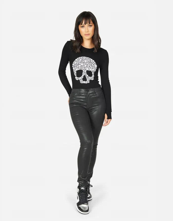 Women039s McKinley Happy Skulls Black Lauren Moshi Long Sleeve
