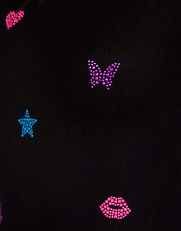 Women039s McKinley Neon Stud Elements Black Lauren Moshi Long Sleeve