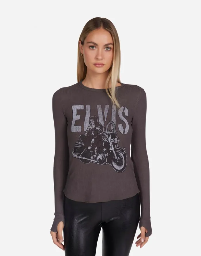 Women039s McKinley Vintage Elvis Vintage Black Lauren Moshi Long Sleeve