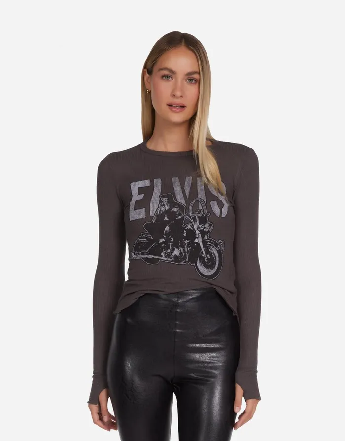 Women039s McKinley Vintage Elvis Vintage Black Lauren Moshi Long Sleeve
