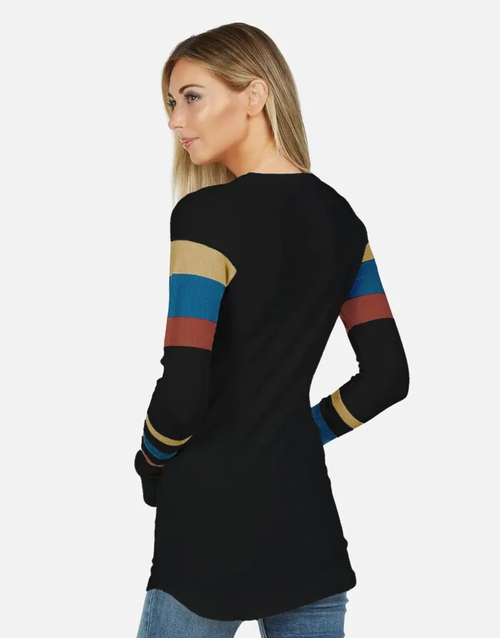 Women039s McKinley X Happy Peace Love Black Lauren Moshi Long Sleeve