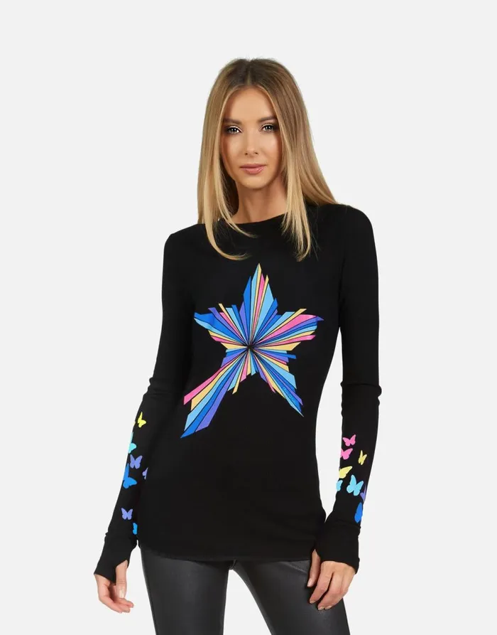 Women039s McKinley X Shooting Star Black Lauren Moshi Long Sleeve
