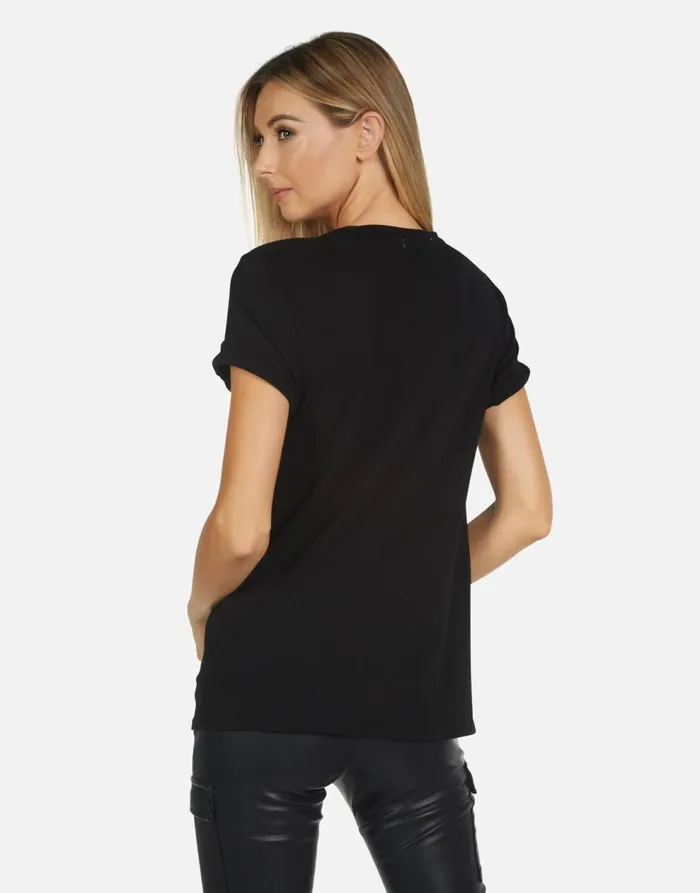 Women039s Myra Led Zeppelin Outline Black Lauren Moshi Short Sleeve