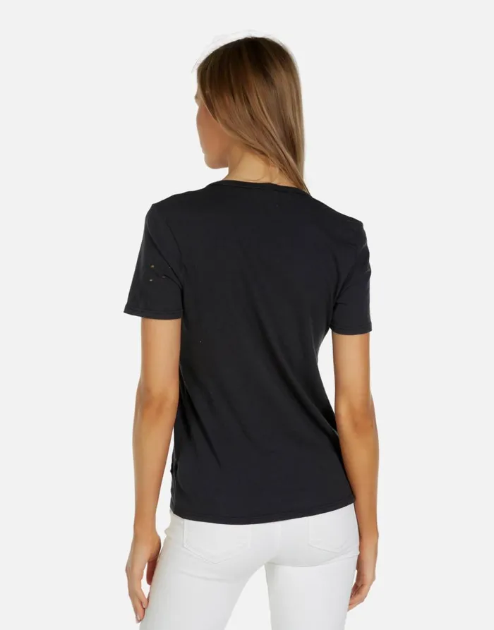 Women039s Myra X Guns N039 Roses Skull Onyx Lauren Moshi Short Sleeve