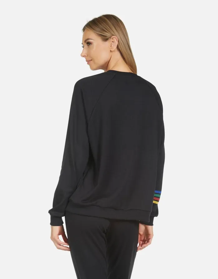Women039s Noleta Lucky Happy Face Black Lauren Moshi Long Sleeve