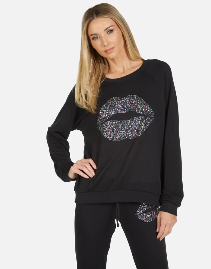 Women039s Noleta Sprinkle Lip Black Lauren Moshi Long Sleeve